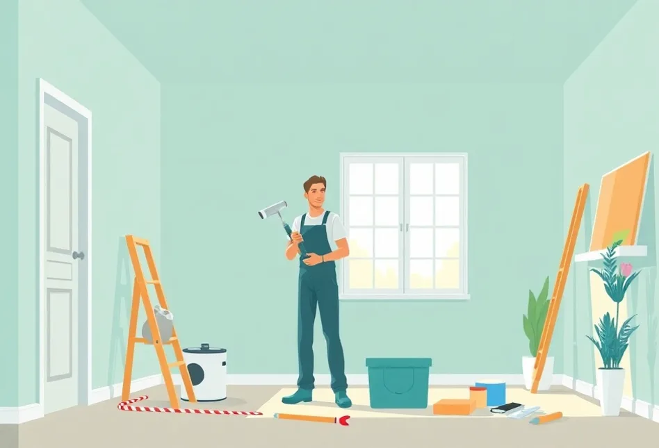 Intérieur rénové après travaux de peinture à Lézignan-Corbières
