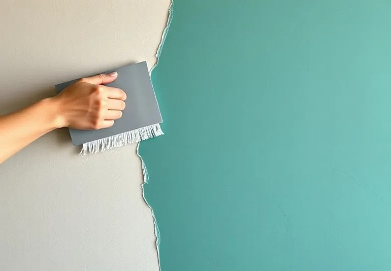 Application d'un enduit décoratif à la lisseuse sur un mur